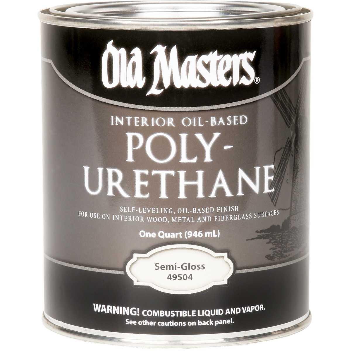 Old Masters 49504 Polyurethane, Semi-Gloss, Liquid, Clear, 1 qt, Can