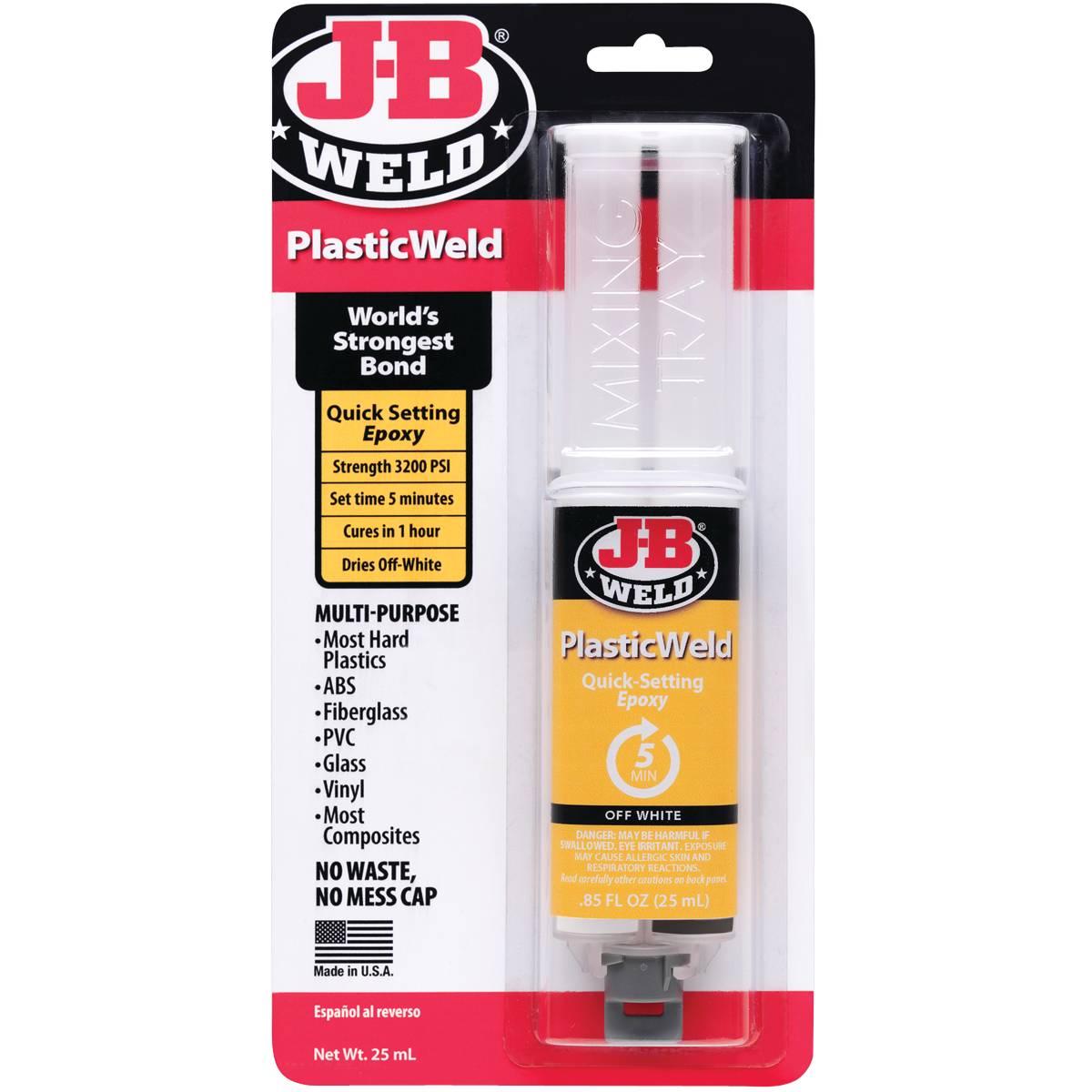 J-B Weld 50132 Epoxy Adhesive, Off-White, Liquid, 25 mL Syringe