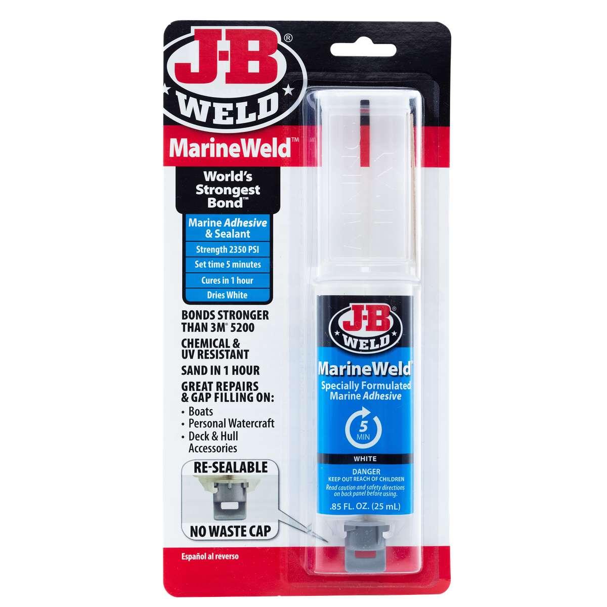 J-B Weld 50172 MarineWeld Epoxy, White, Liquid, 25 mL, Syringe