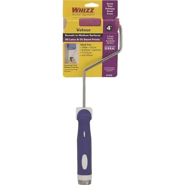 4-in Mini Roller 3/16 in Nap Velour Cover Soft Touch Handle