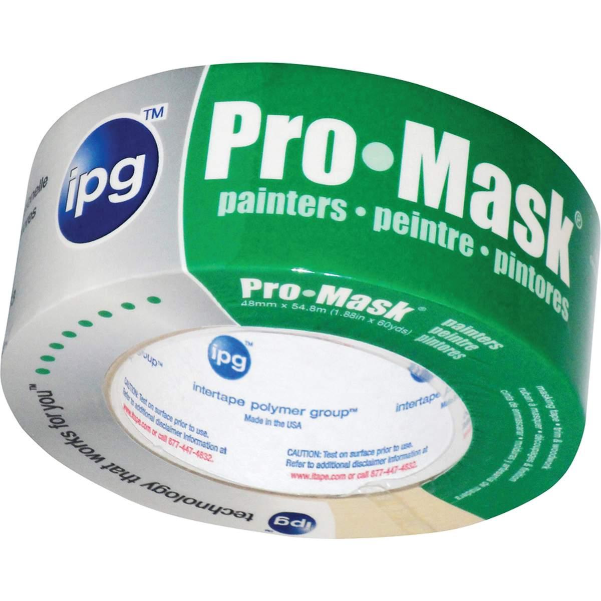 IPG 5201-.75 Painter's Masking Tape, 60 yd L, 0.7 in W, 6 mil Thick, Crepe Paper/Synthetic Rubber Backing, Beige