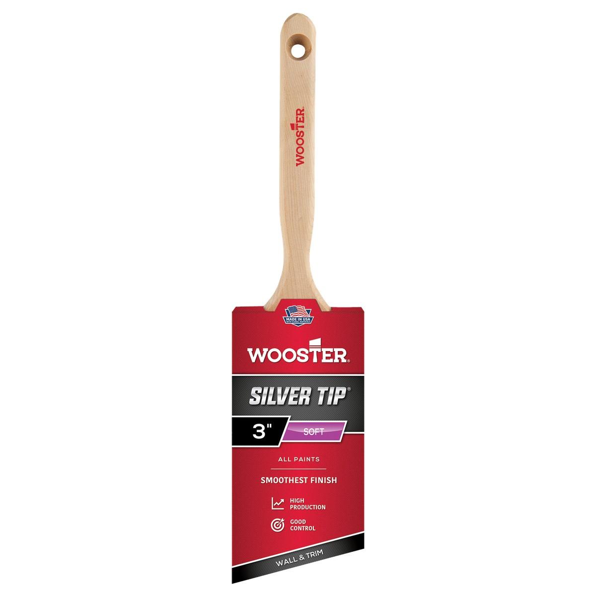 Silver Tip 3-in Angle Sash Paint Brush with Birch Hardwood Handle