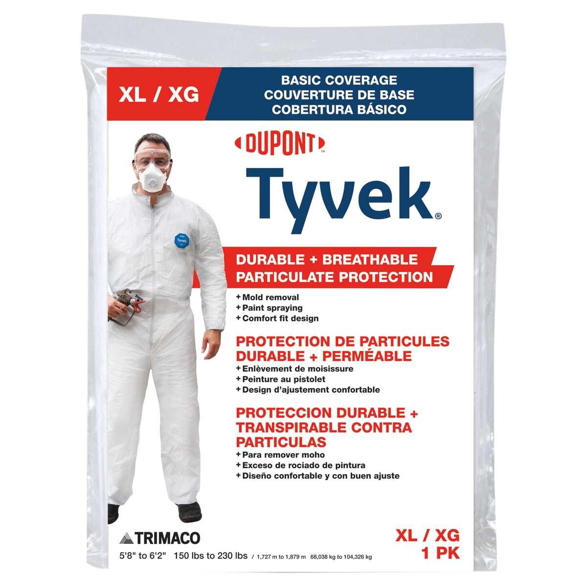 XL HEAVY DUTY TYVEK COVERALLS