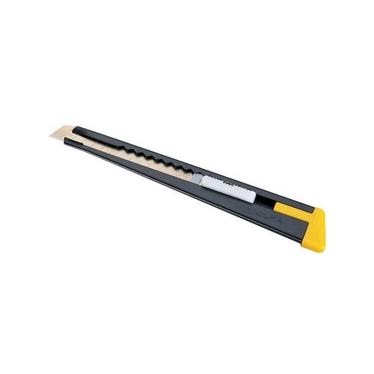 Olfa 5001 Utility Knife, 9 mm W Blade, Metal Blade, Standard Grip Handle, Black Handle