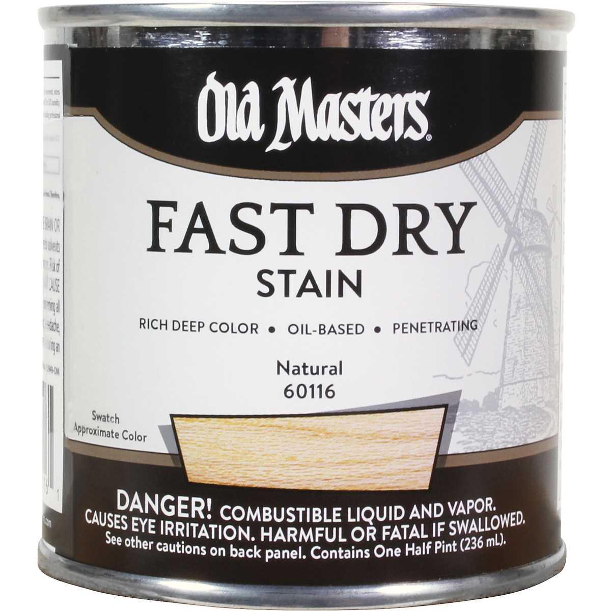 Old Masters 60116 Fast Dry Stain, Natural, Liquid, 1/2 pt
