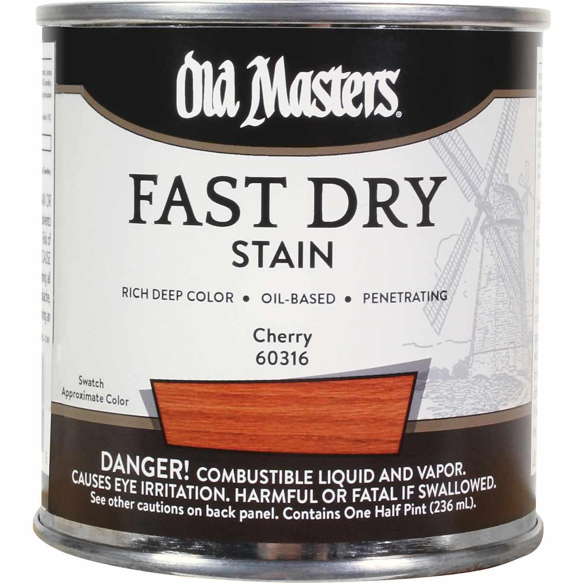 Old Masters 60316 Fast Dry Stain, Cherry, Liquid, 1/2 pt