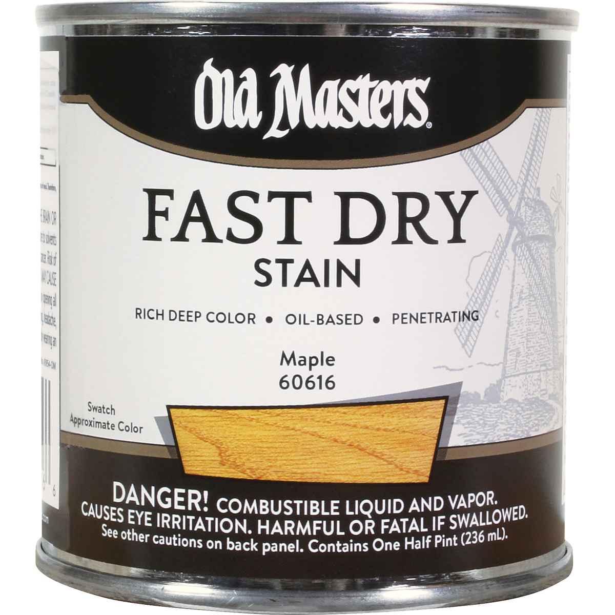 Old Masters 60616 Fast Dry Stain, Maple, Liquid, 1/2 pt