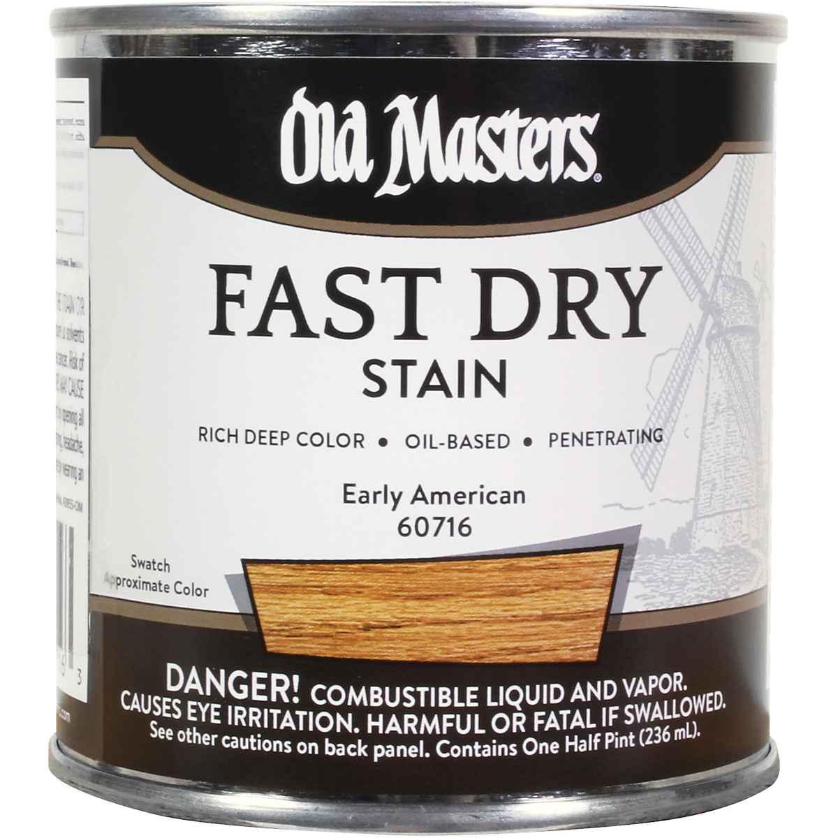 Old Masters 60716 Fast Dry Stain, Early American, Liquid, 1/2 pt