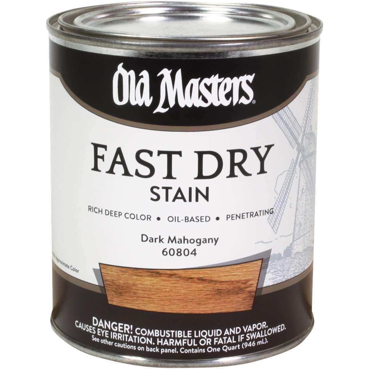Old Masters 60804 Fast Dry Stain, Dark Mahogany, Liquid, 1 qt
