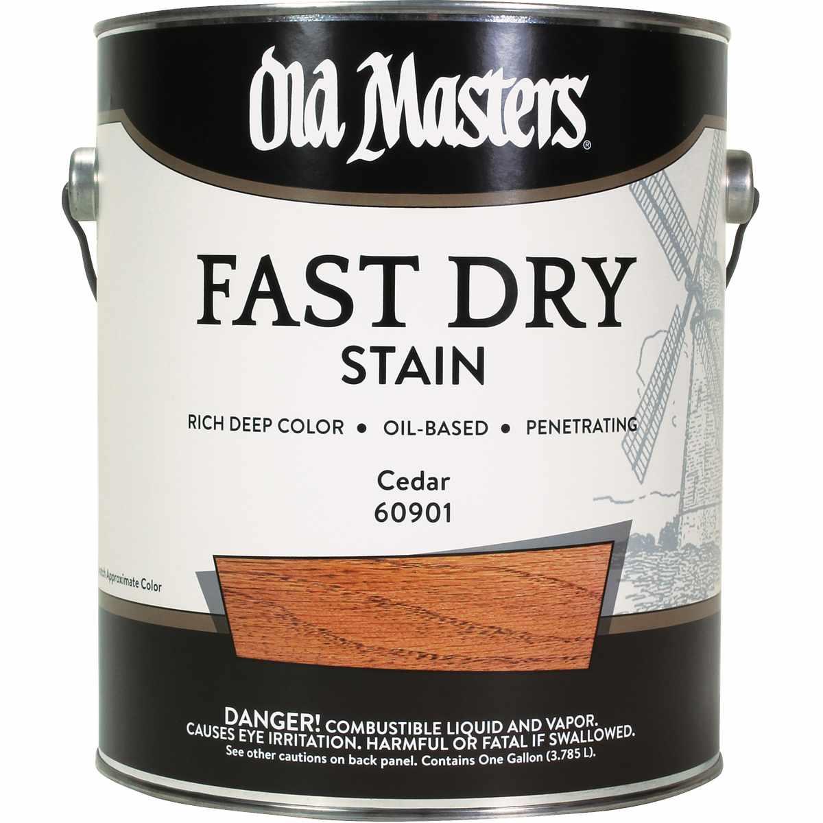 Old Masters 60901 Fast Dry Stain, Cedar, Liquid, 1 gal