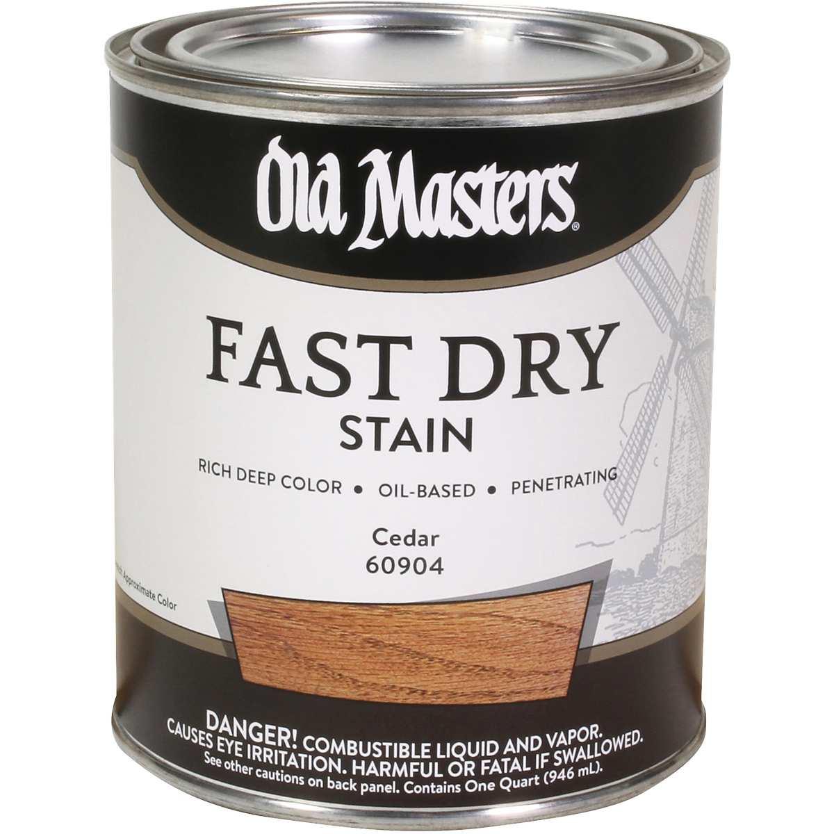 Old Masters 60904 Fast Dry Stain, Cedar, Liquid, 1 qt
