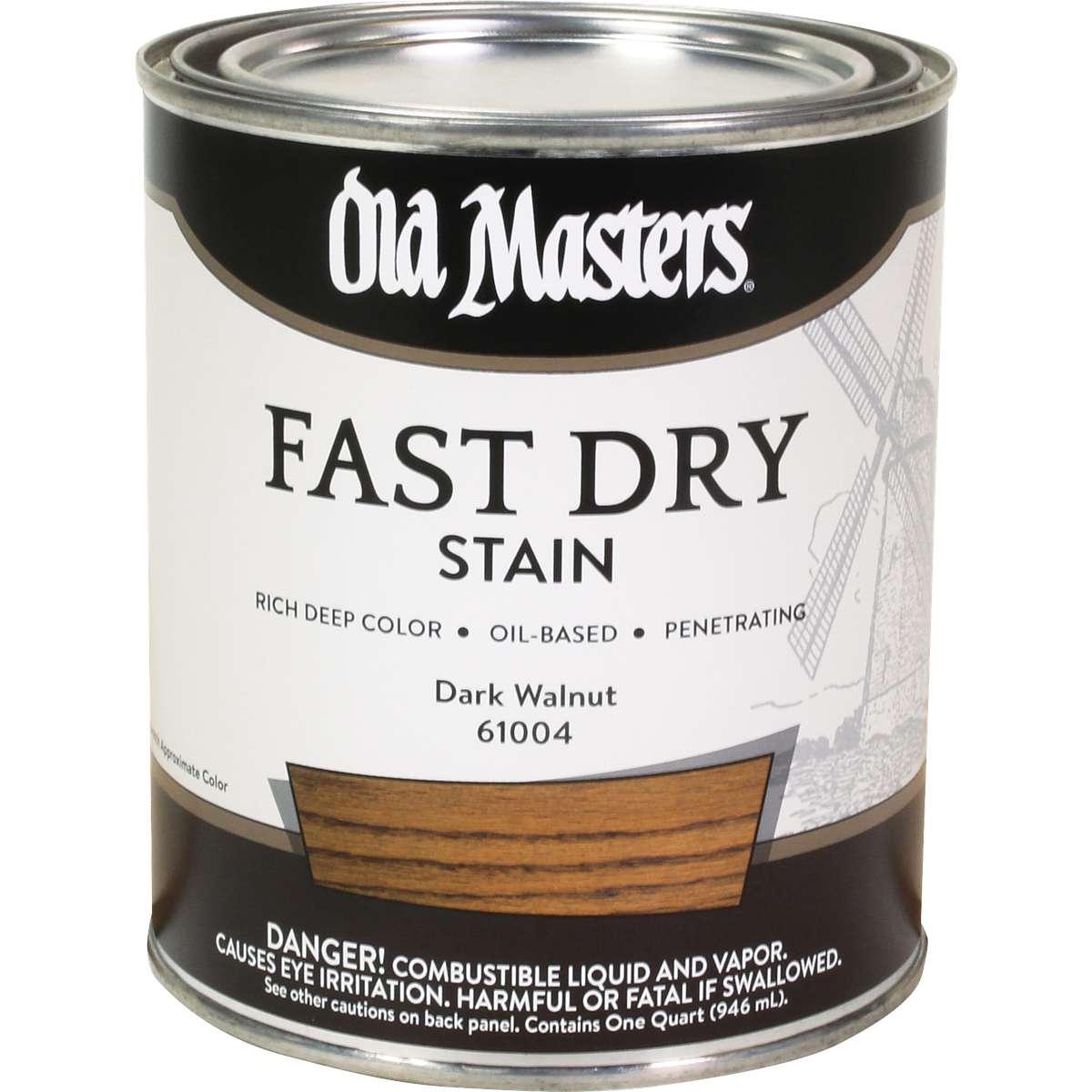 Old Masters 61004 Fast Dry Stain, Dark Walnut, Liquid, 1 qt