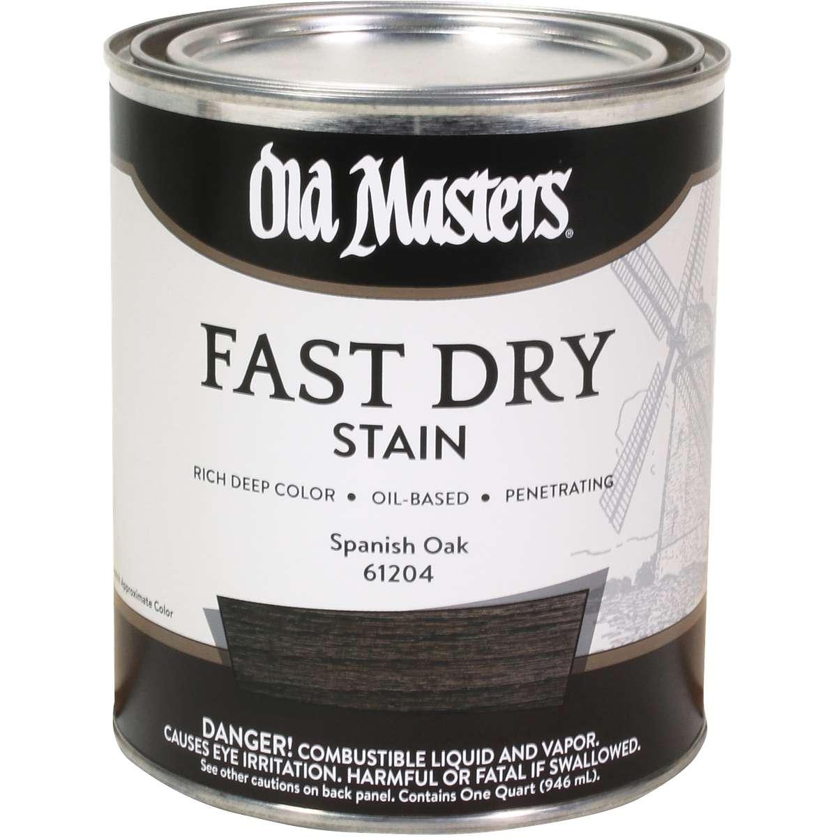 Old Masters 61204 Fast Dry Stain, Spanish Oak, Liquid, 1 qt