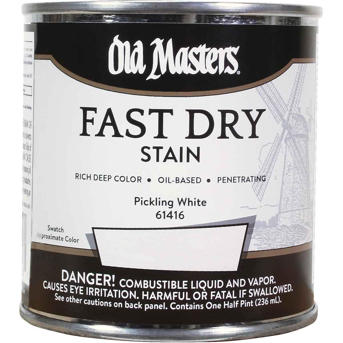 Old Masters 61416 Fast Dry Stain, Pickling White, Liquid, 1/2 pt