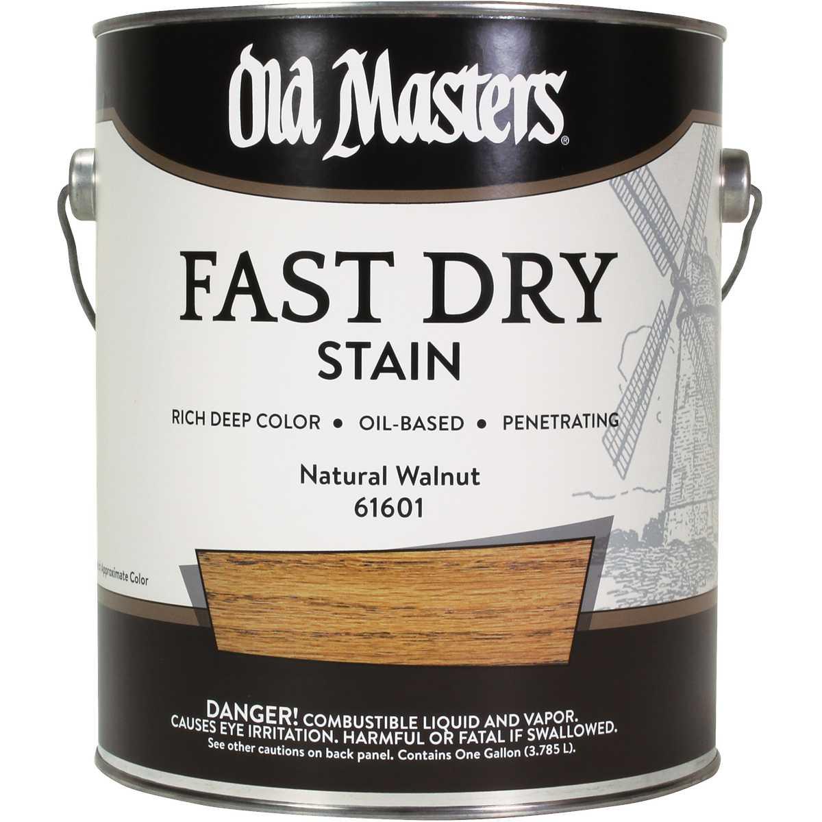 Old Masters 61601 Fast Dry Stain, Natural Walnut, Liquid, 1 gal