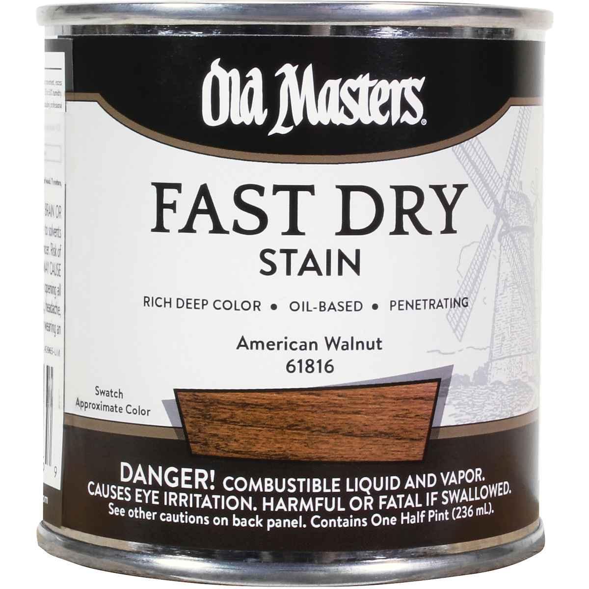 Old Masters 61816 Fast Dry Stain, American Walnut, Liquid, 1/2 pt