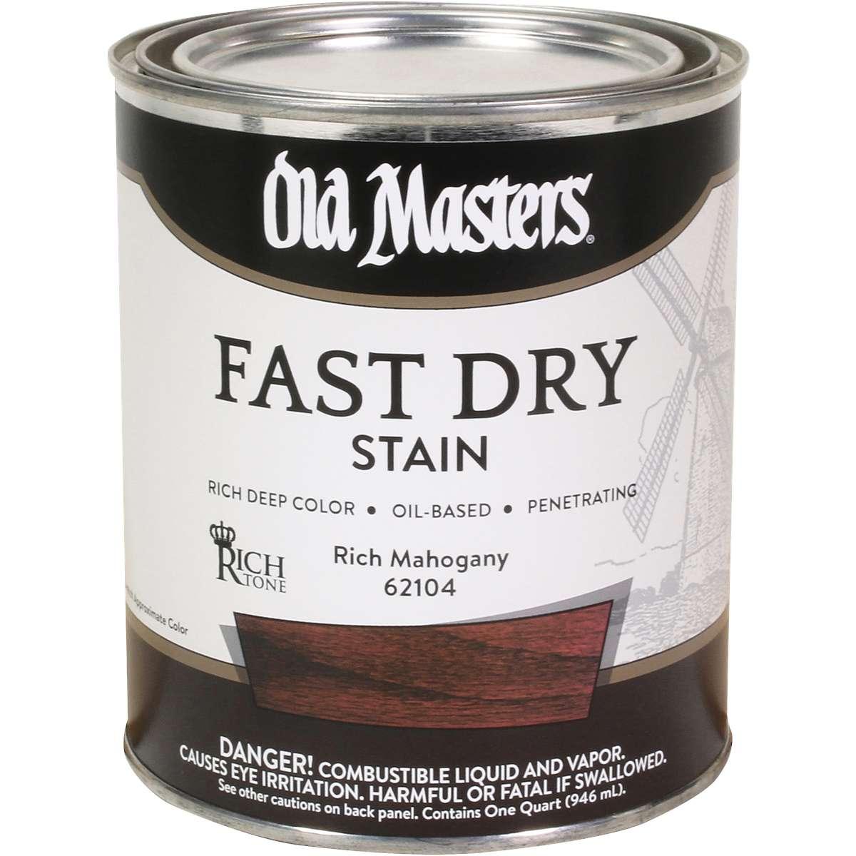 Old Masters 62104 Fast Dry Stain, Rich Mahogany, Liquid, 1 qt