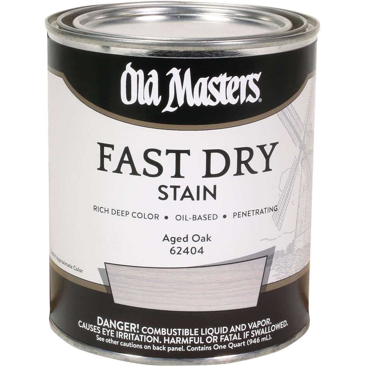 Old Masters 62404 Fast Dry Stain, Aged Oak, Liquid, 1 qt