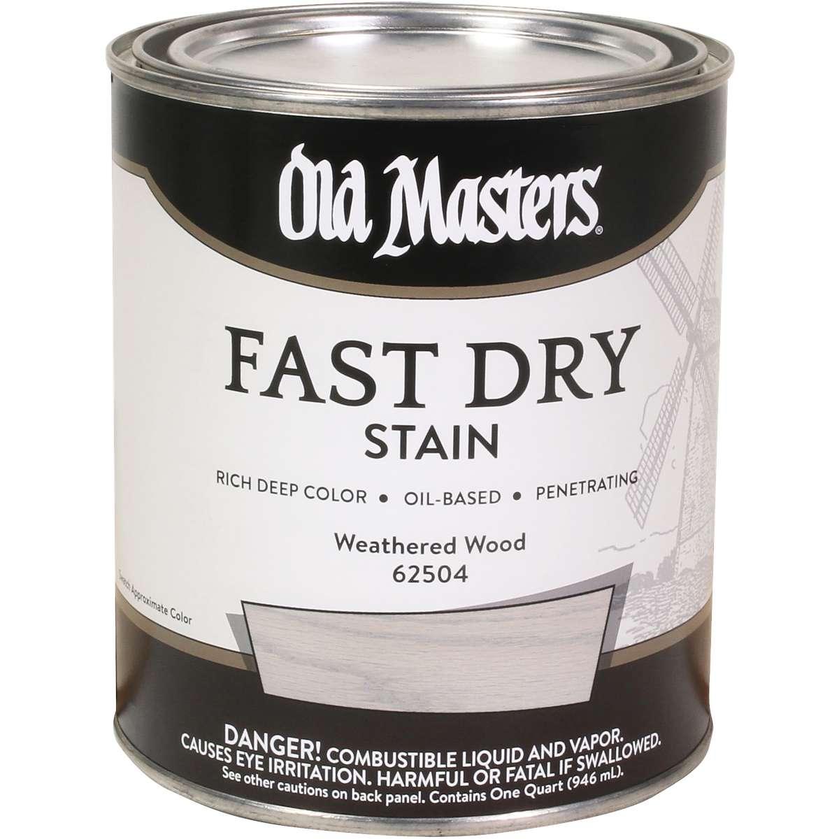Old Masters 62504 Fast Dry Stain, Weathered Wood, Liquid, 1 qt