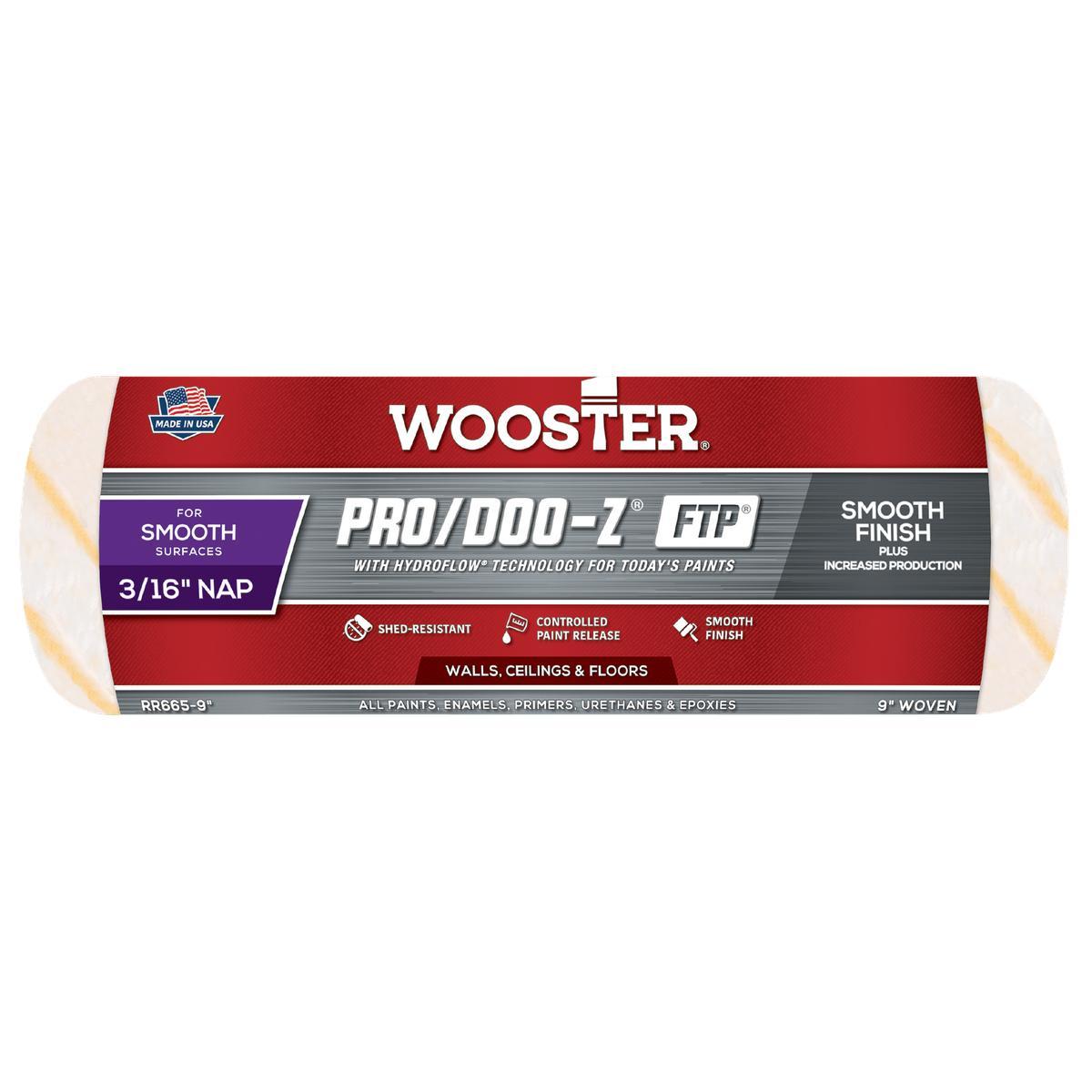 9 in x 3/16 in Nap Pro/Doo-Z FTP Roller Cover