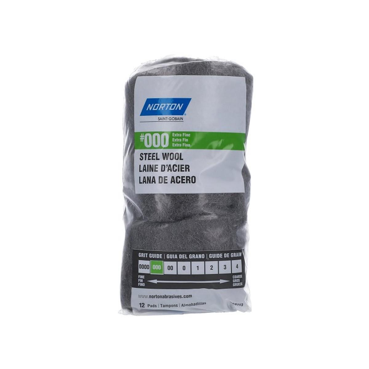 Norton Steel Wool 000 Extra Fine12Pk 68113