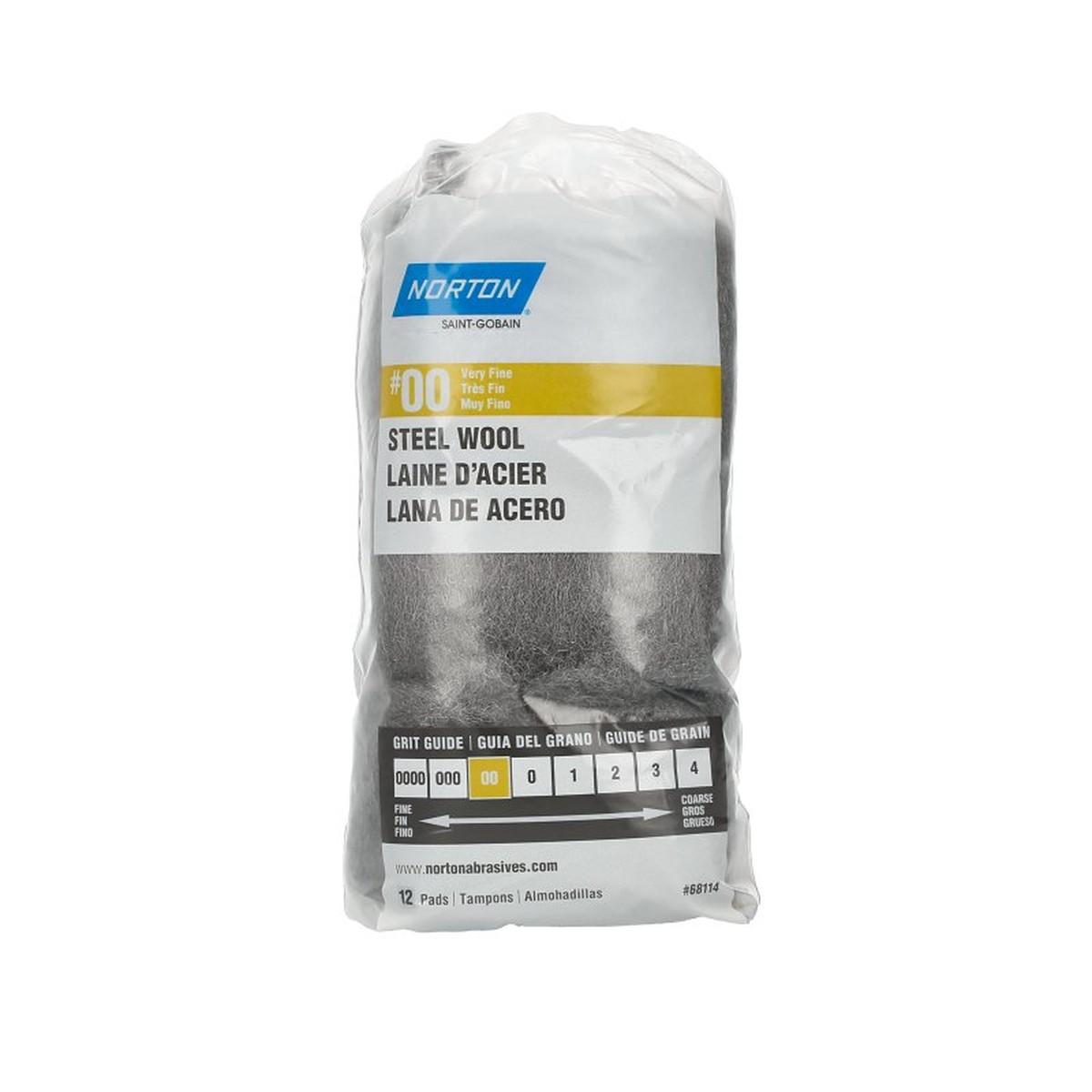 Norton Steel Wool 00 Very Fine12Pk 68114