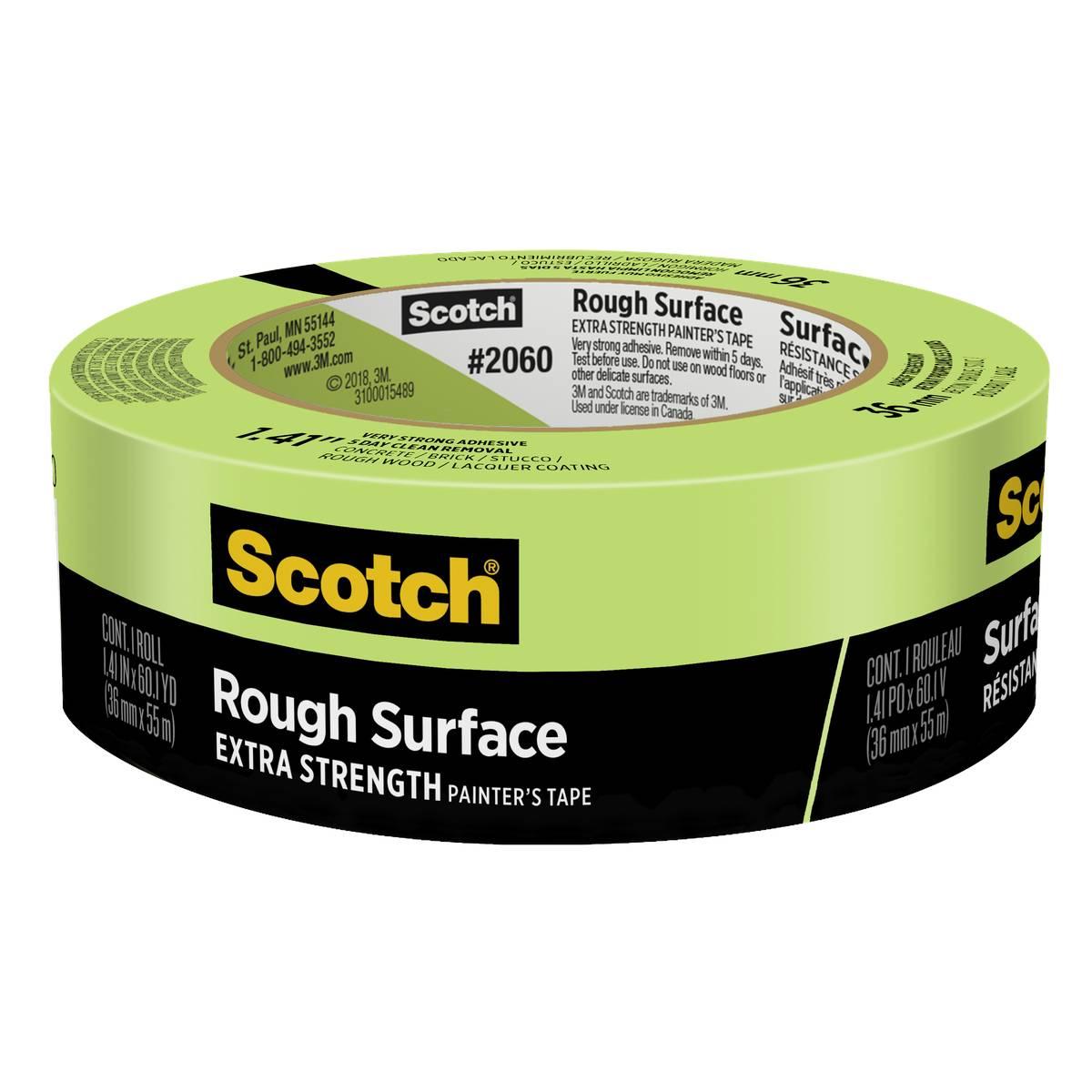 Scotch 2060-1-1/2 Masking Painter's Tape, 60.1 yd L, 1.41 in W, 6 mil Thick, Paper Backing, Green
