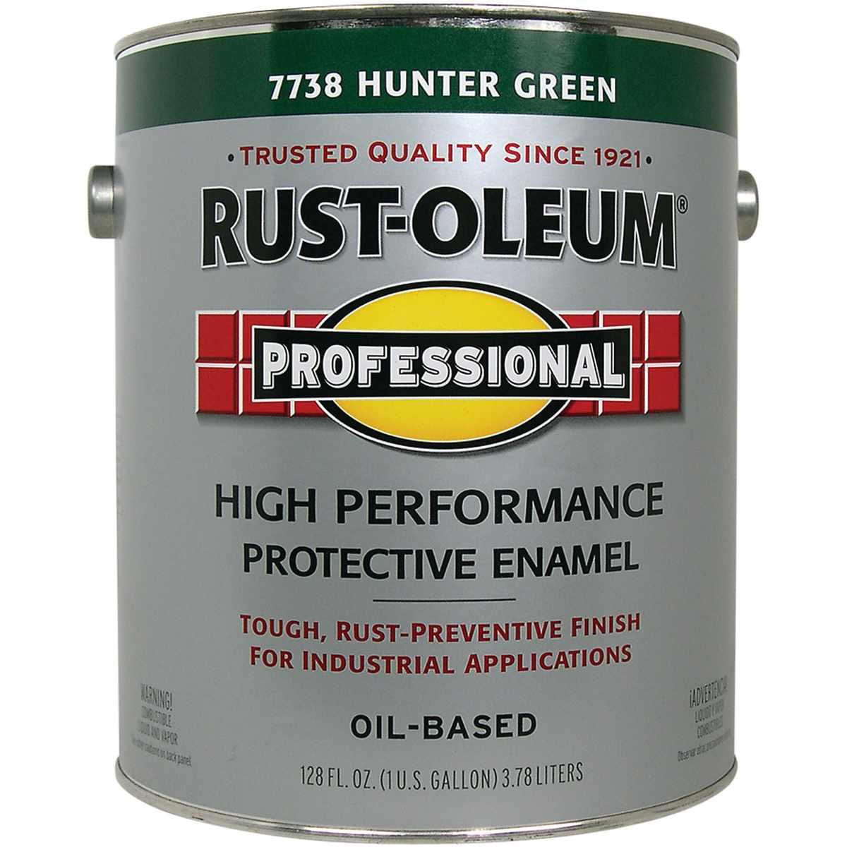 RUST-OLEUM PROFESSIONAL 7738402 Protective Enamel, Gloss, Hunter Green, 1 gal Can