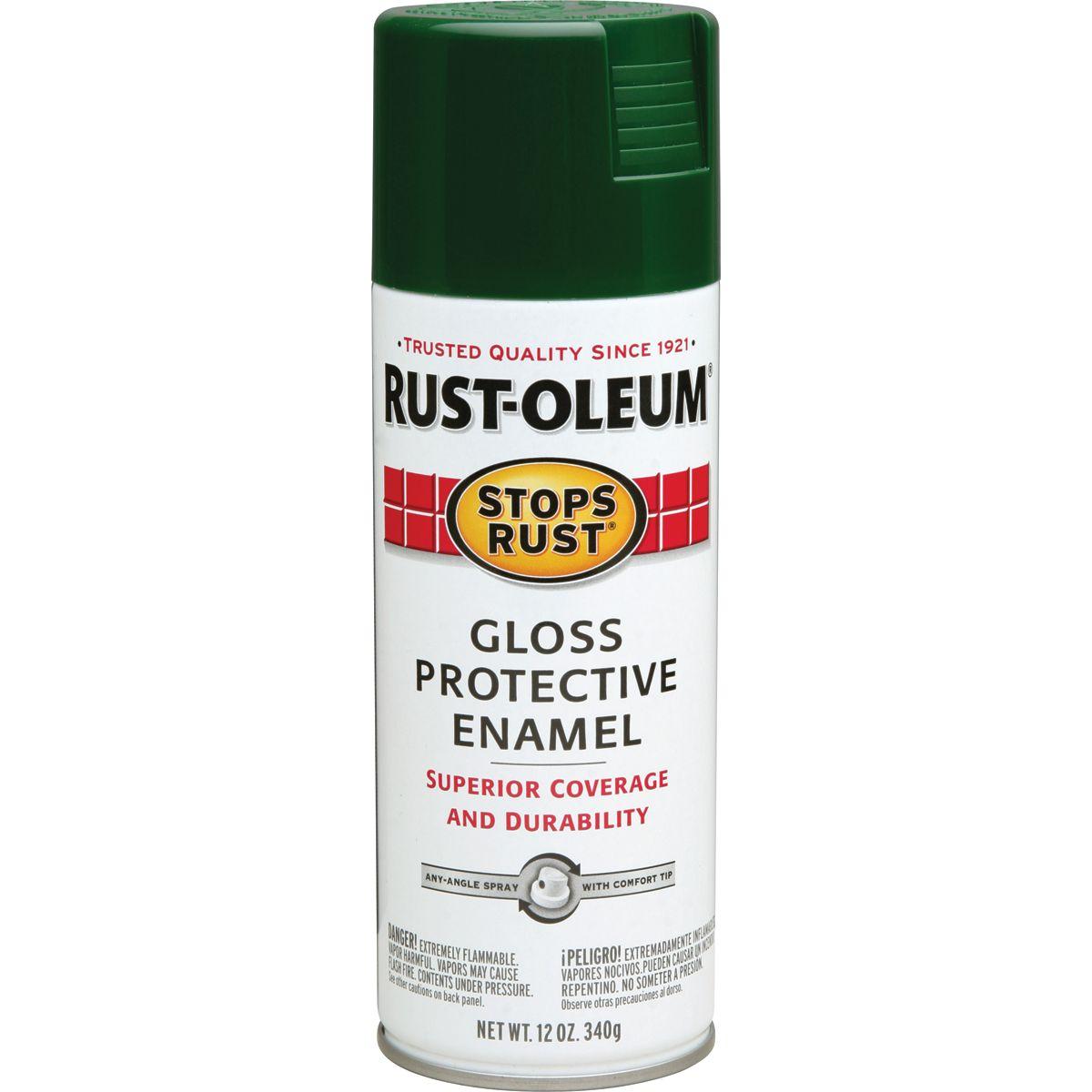 Stops Rust 7738830 Rust Preventative Spray Paint, Gloss, Hunter Green, 12 oz Can