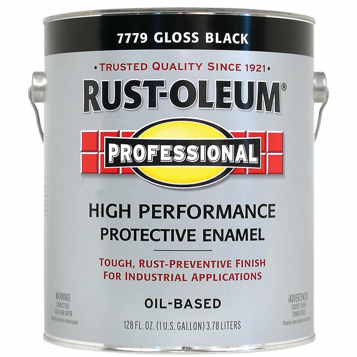 Professional 7779402 Enamel Paint, Oil Base, Gloss Sheen, Black, 1 gal, Can, 230 to 390 sq-ft/gal Coverage Area