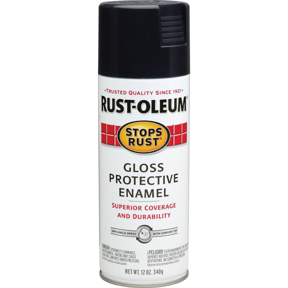 Stops Rust 7779830 Rust Preventative Spray Paint, Gloss, Black, 12 oz Can