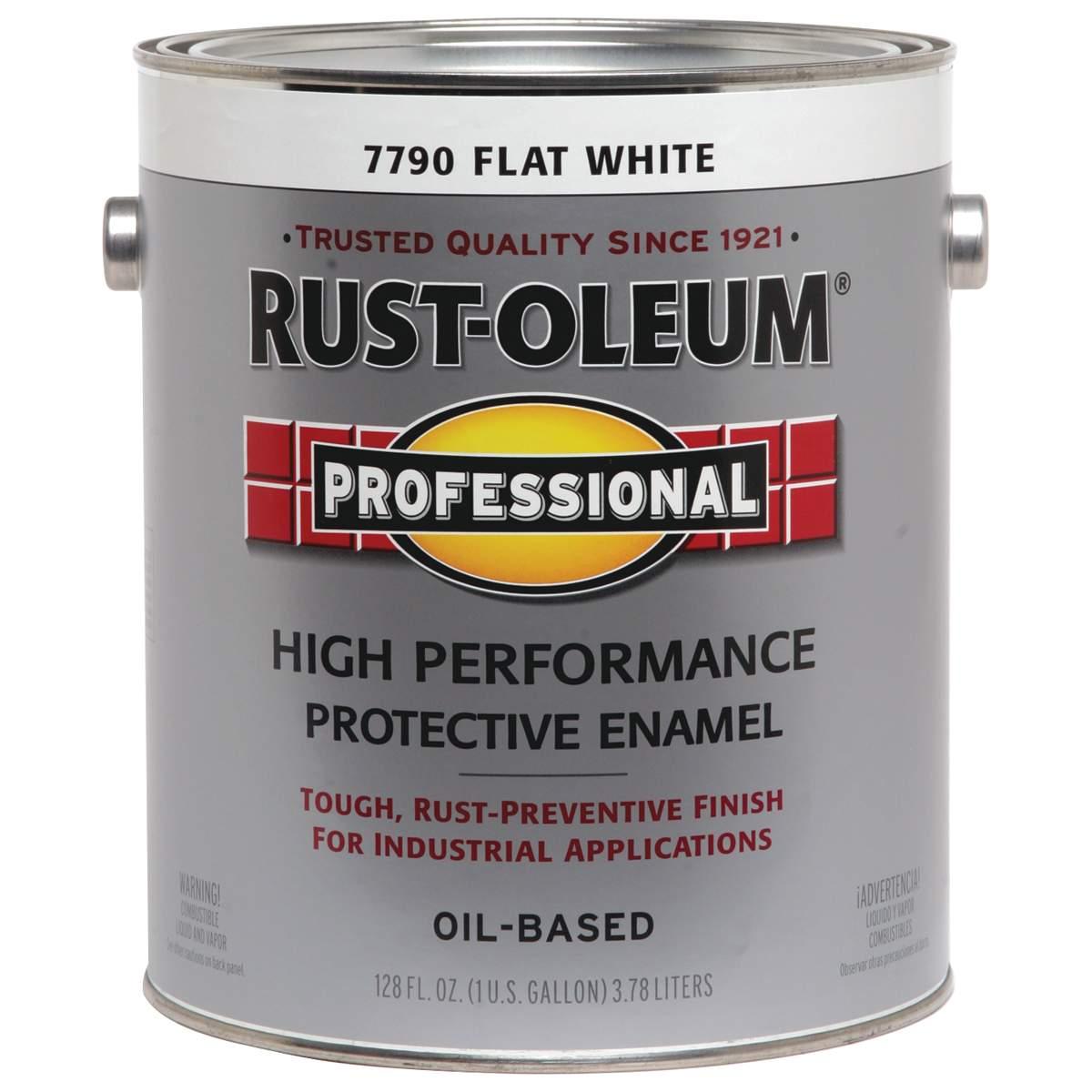 Professional 7790402 Enamel Paint, Oil Base, Flat Sheen, White, 1 gal, Can, 230 to 390 sq-ft/gal Coverage Area