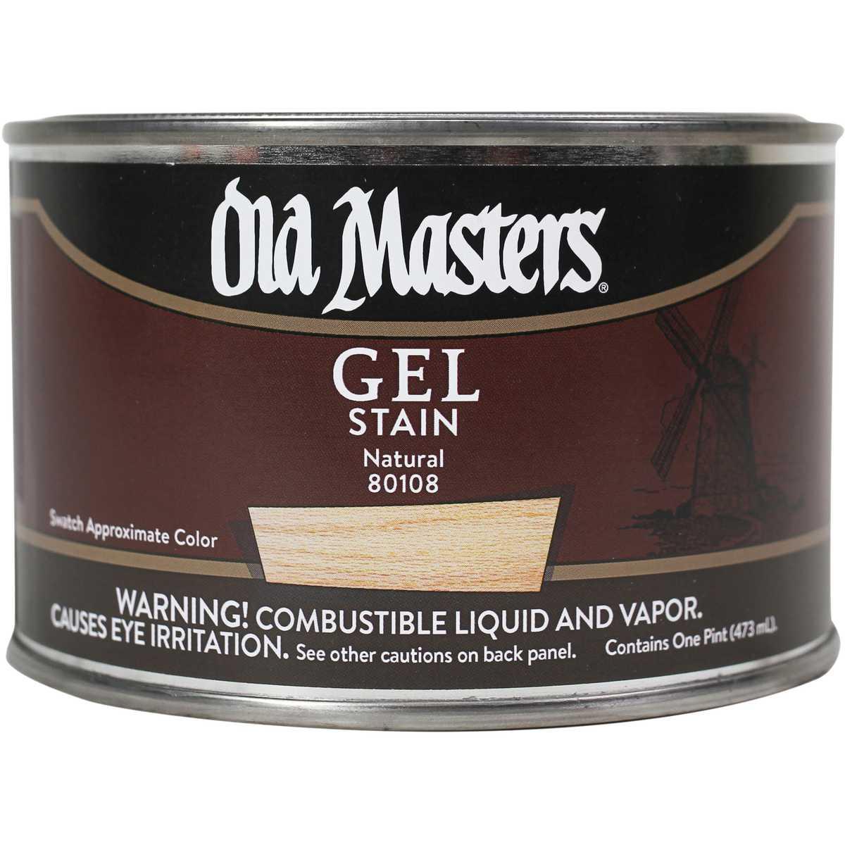 Old Masters 80108 Gel Stain, Natural, Liquid, 1 pt, Can
