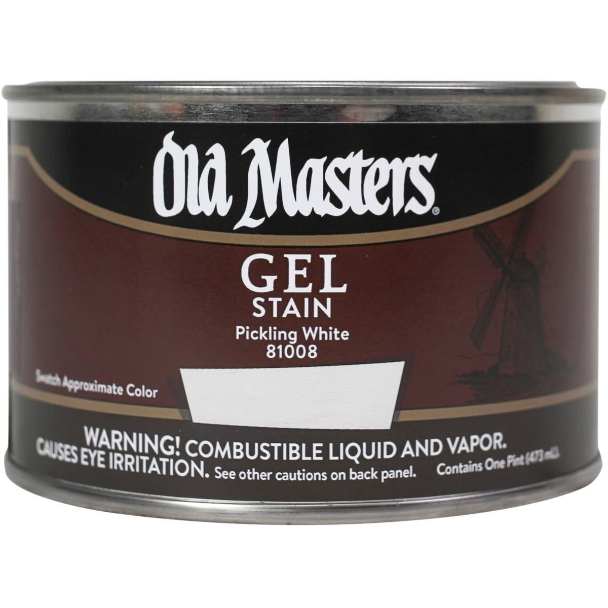 Old Masters 81008 Gel Stain, Pickling White, Liquid, 1 pt, Can