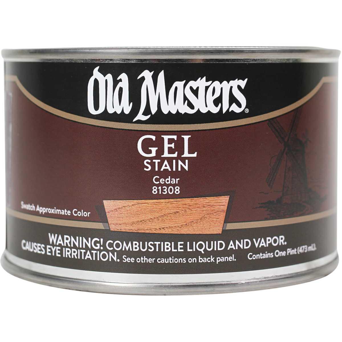 Old Masters 81308 Gel Stain, Cedar, Liquid, 1 pt, Can