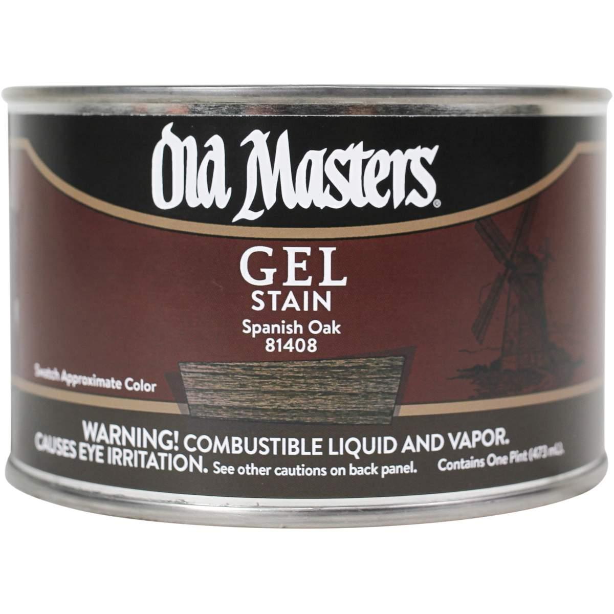 Old Masters 81408 Gel Stain, Spanish Oak, Liquid, 1 pt, Can