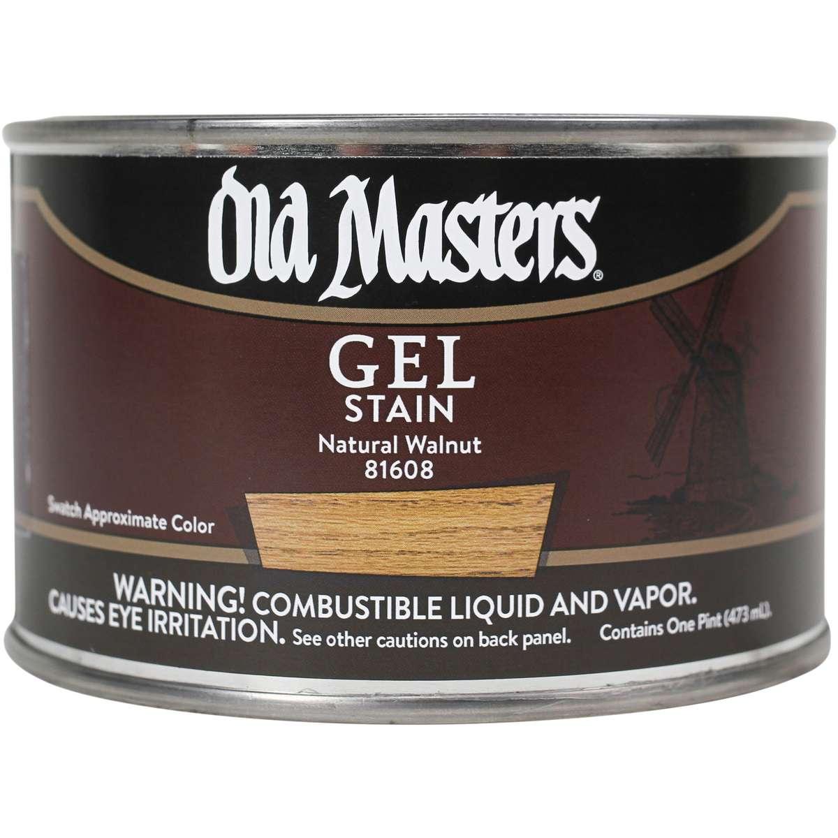Old Masters 81608 Gel Stain, Natural Walnut, Liquid, 1 pt, Can