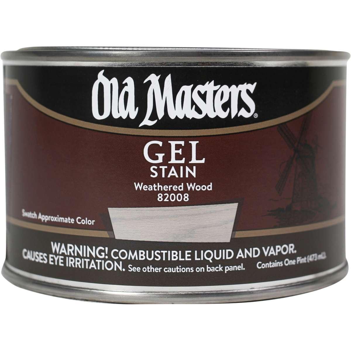 Old Masters 82008 Gel Stain, Weathered Wood, Liquid, 1 pt