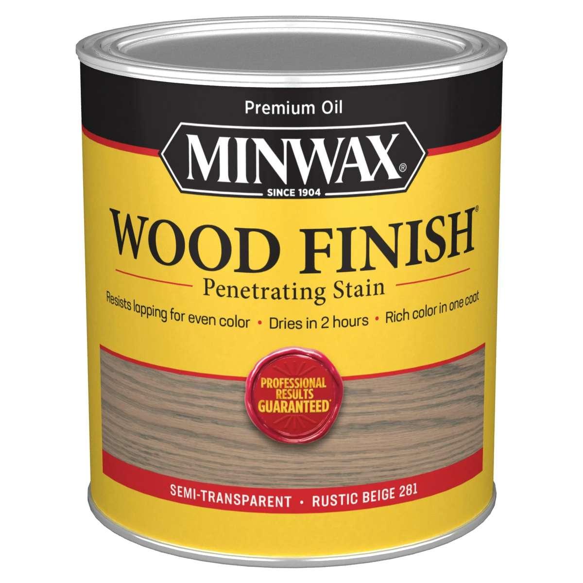 Minwax 701004444 Wood Stain, Rustic Beige, Liquid, 1 qt