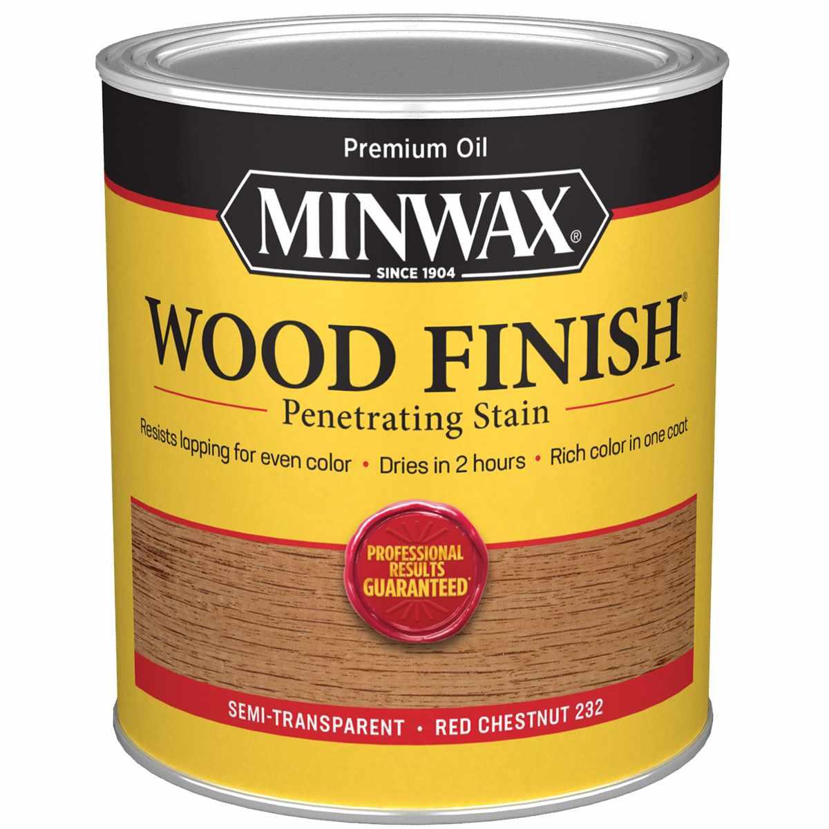 Minwax 700464444 Wood Stain, Red Chestnut, Liquid, 1 qt Can