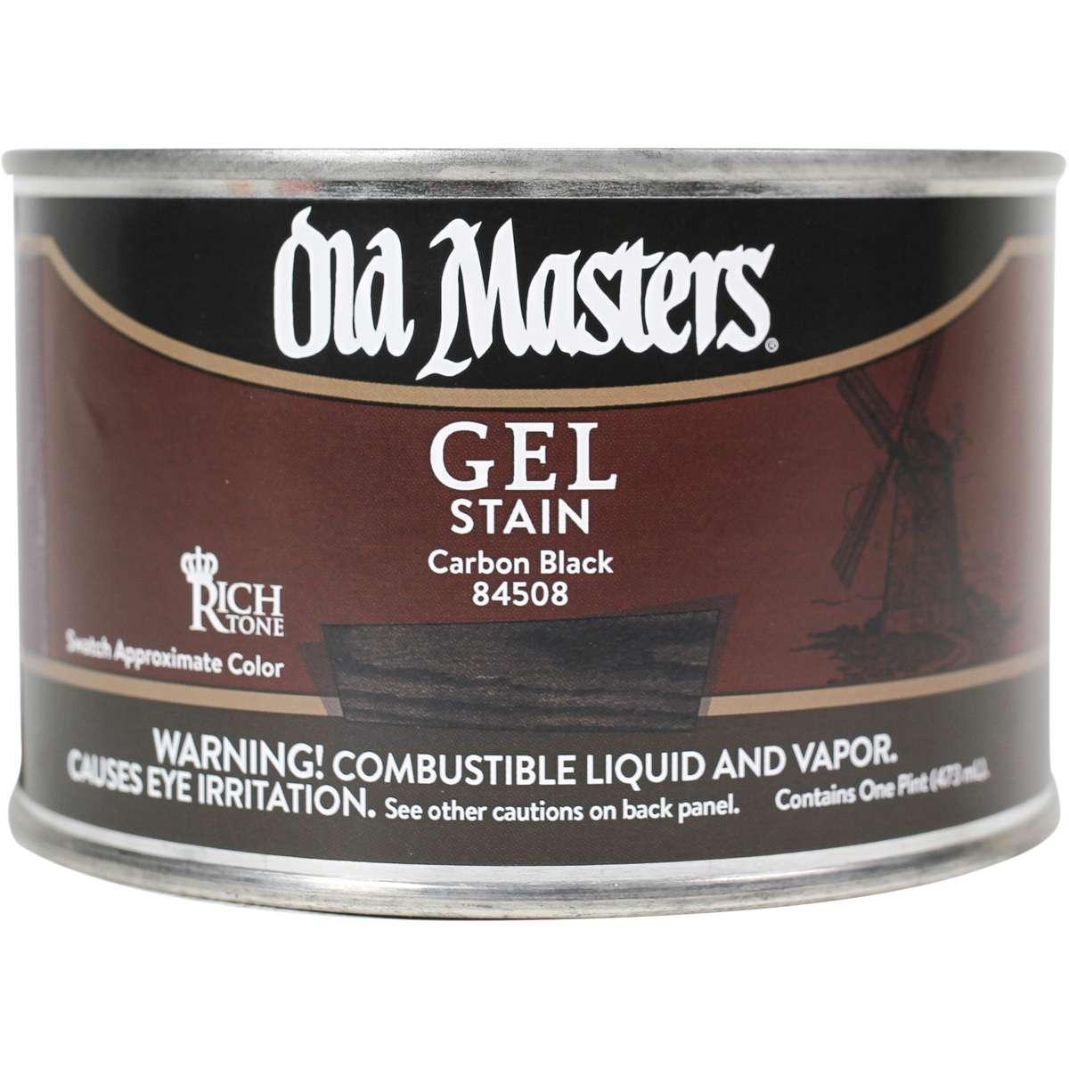 Old Masters 84508 Gel Stain, Carbon Black, Liquid, 1 pt