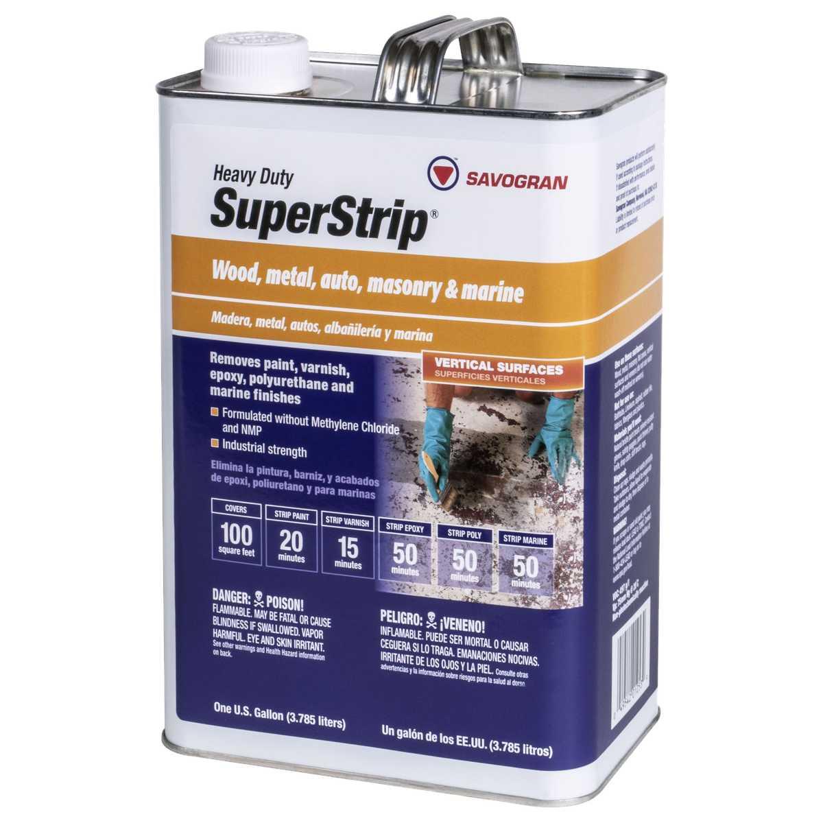 Savogran SuperStrip 01253 Paint/Varnish Remover, Liquid, Aromatic, Blue, 1 gal
