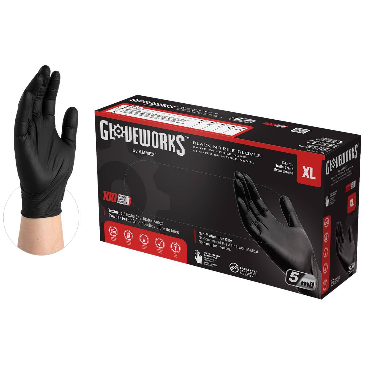NITRILE GLOVES BLACK XL 100PK