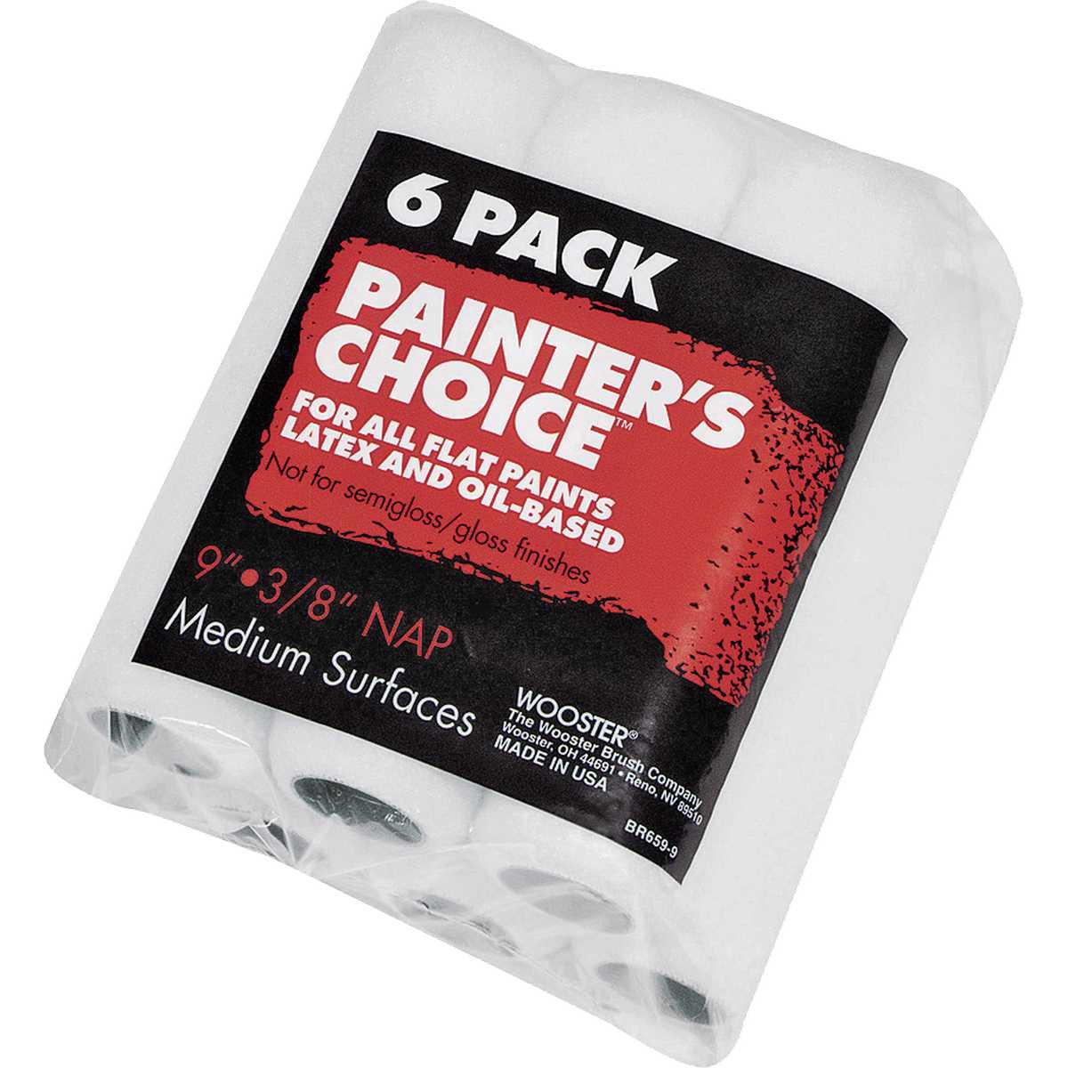 Painter’s Choice Roller Cover,9 in x 3/8 in 6-Pack