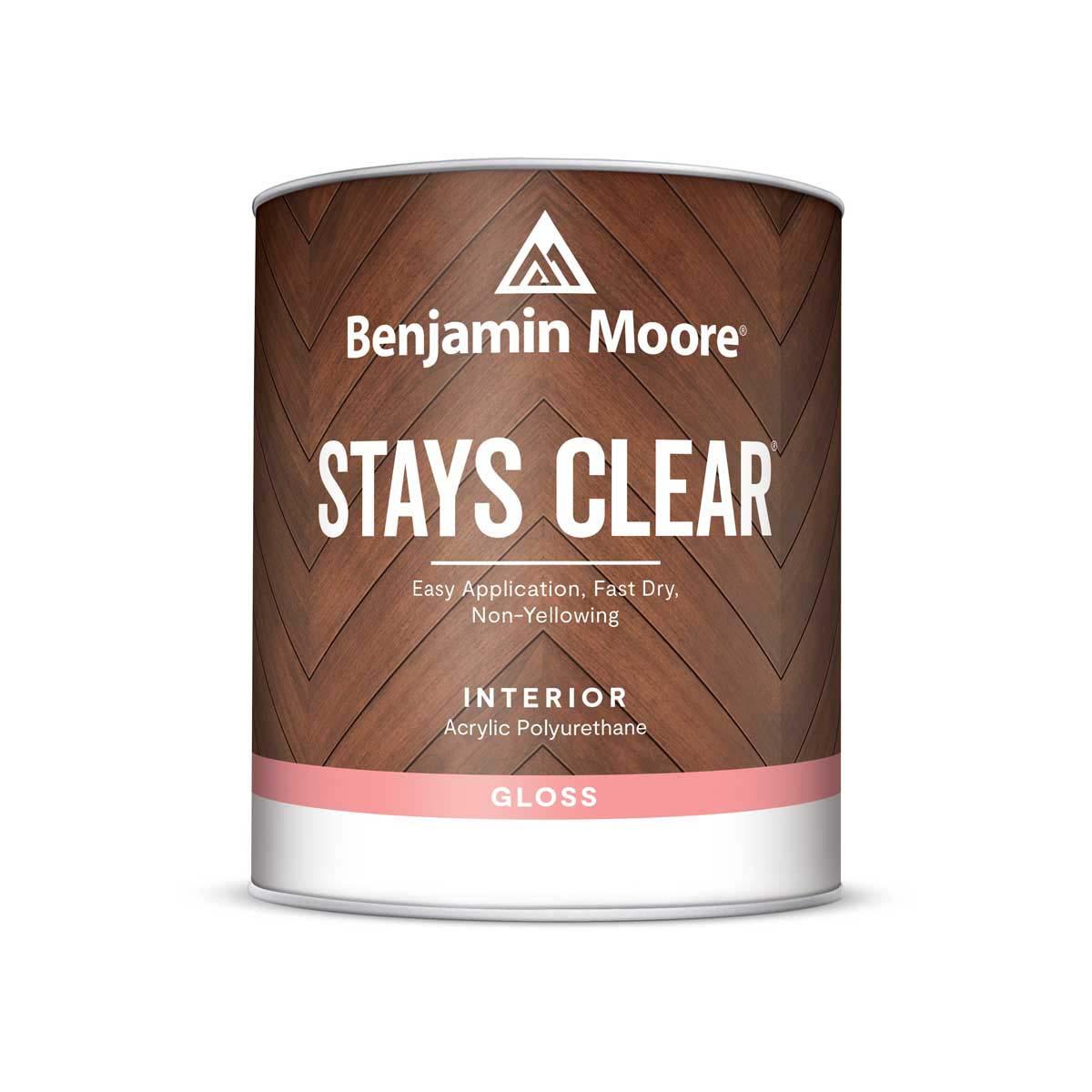 Stays Clear Hi-Gloss Acrylic Polyurethane Clear Finish Interior Paint 1 Quart