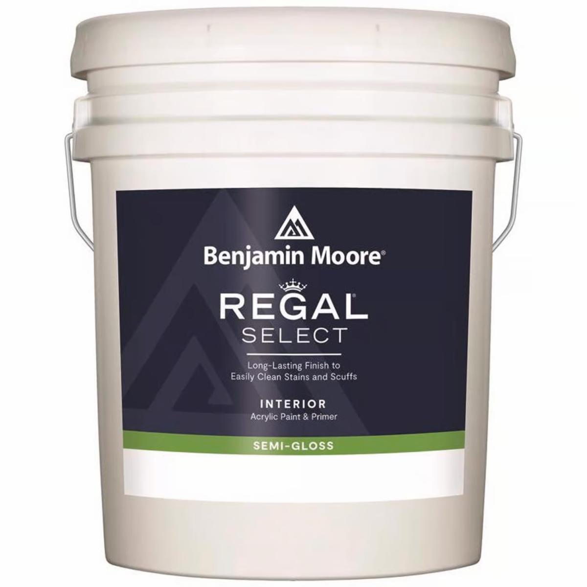 Benjamin Moore Regal Select Interior Paint and Primer Semi-Gloss White 5 Gallon