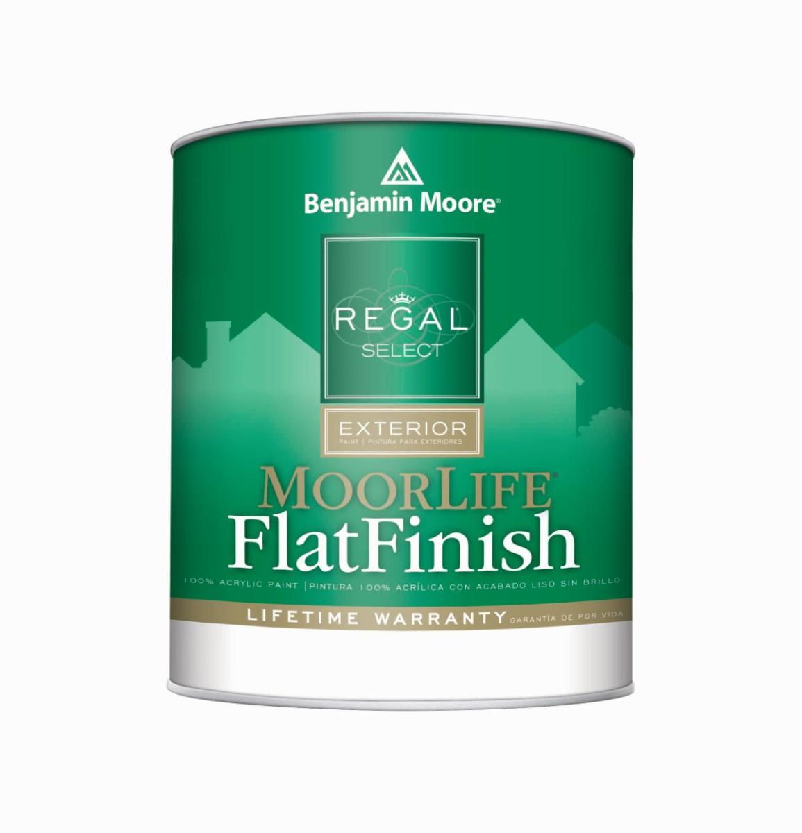 Benjamin Moore Regal Select Exterior Paint Flat Finish Brillant White 1 Quart