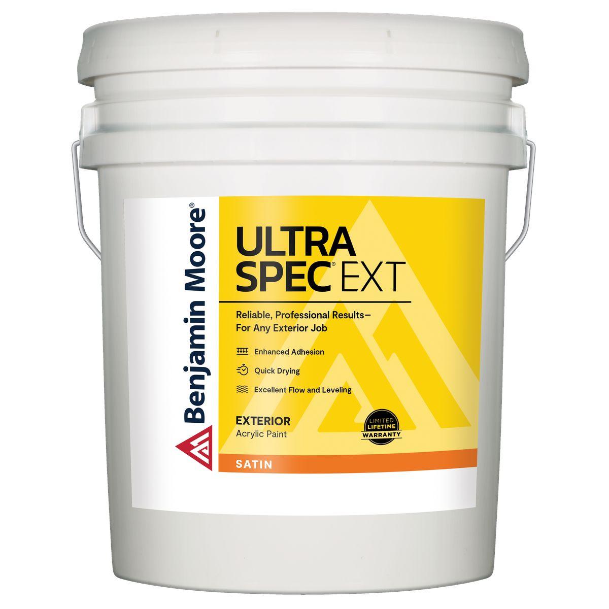 Ultra Spec EXT Acrylic Satin White Exterior Paint 5 Gallons