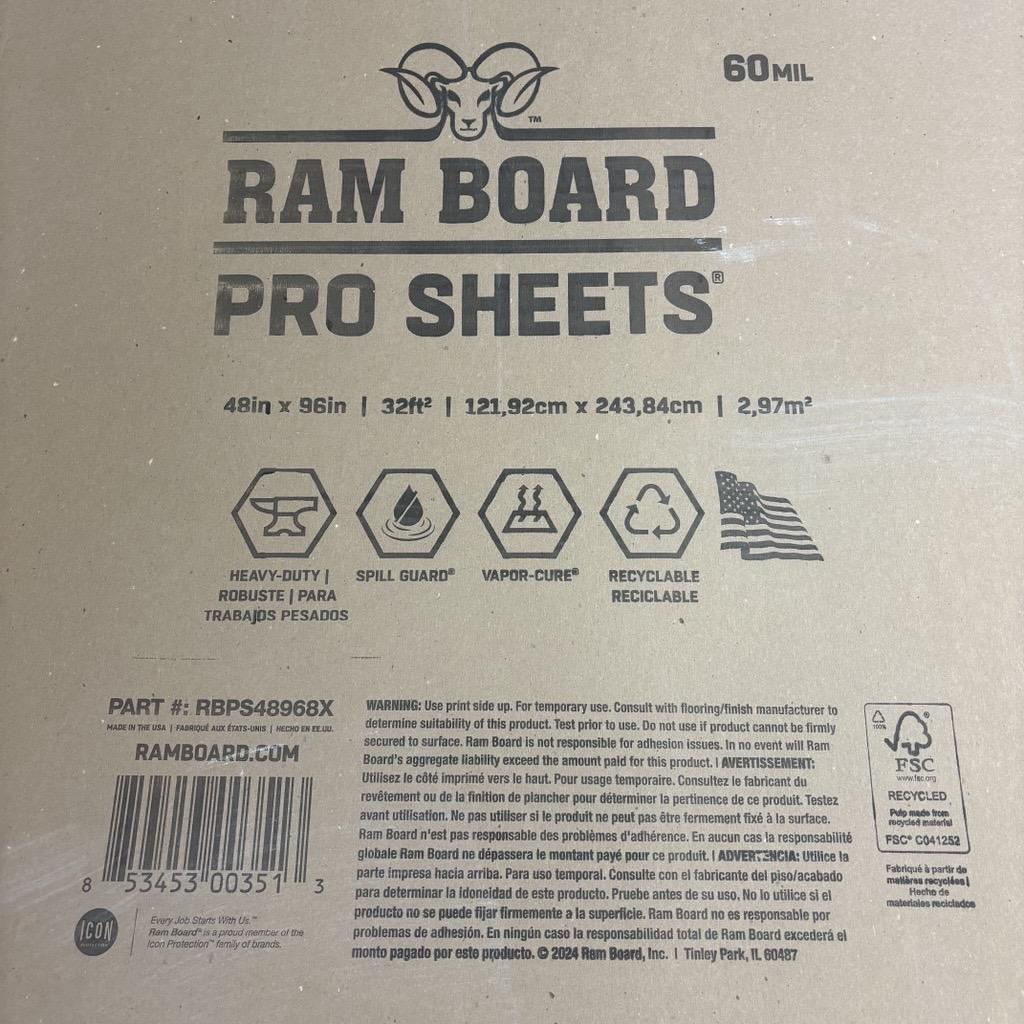Pro Sheets 4 ft x 8 ft Heavy-Duty Temporary Floor Protector 32 sq ft