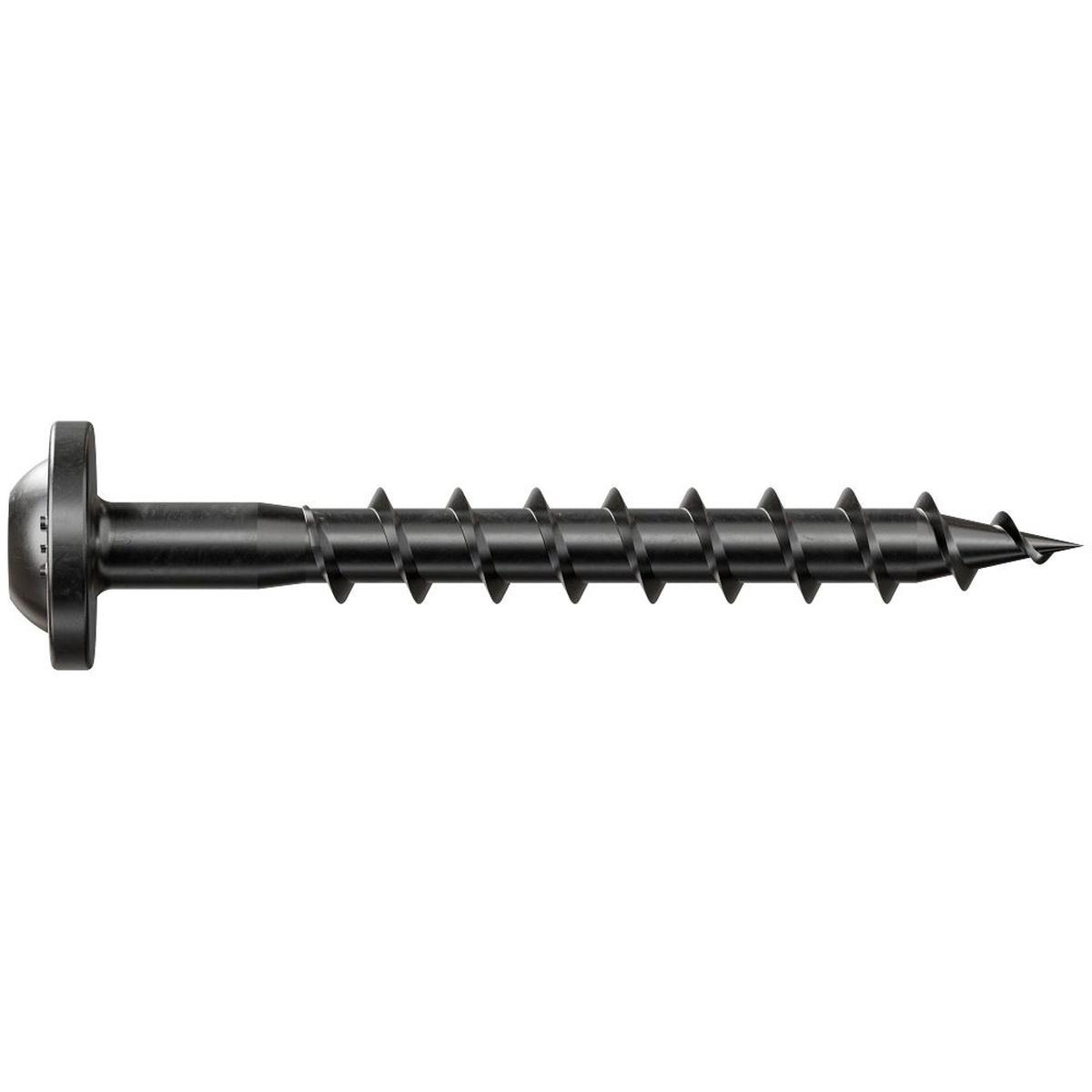 Outdoor Accents Wafer-Head Connector Screws #9 x 1-1/2 in. Black Double-Barrier Coating 50-Pack Alt #1